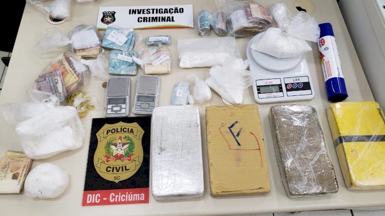 DIC de Criciúma desmantela quadrilha de traficantes e apreende mais de 5 kg de Cocaína