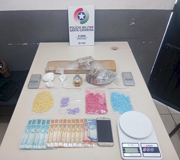 Polícia Militar apreende drogas e Comprimidos de Ecstasy em Criciúma