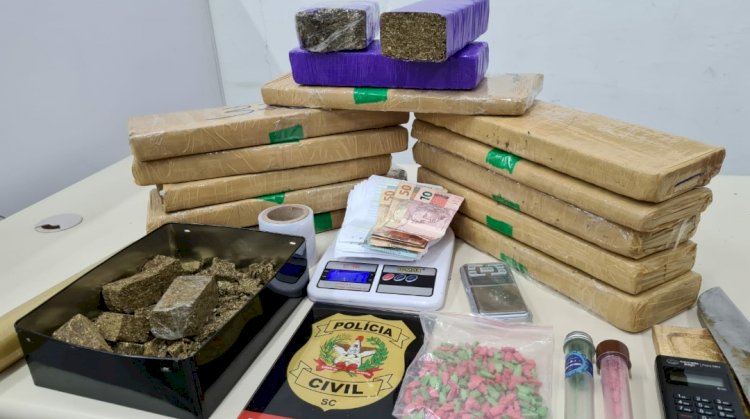 Polícia Civil prende dupla com mais de 17 kg de Maconha em bairros de Criciúma