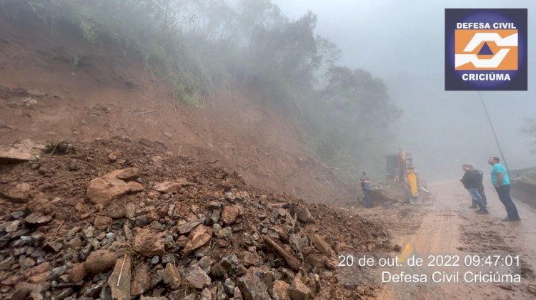 Defesa Civil de Criciúma conclui relatório de riscos em pontos de deslizamentos na Serra do Rio do Rastro