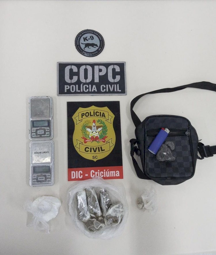 Polícia Civil de Criciúma prende suspeito de Tráfico de drogas