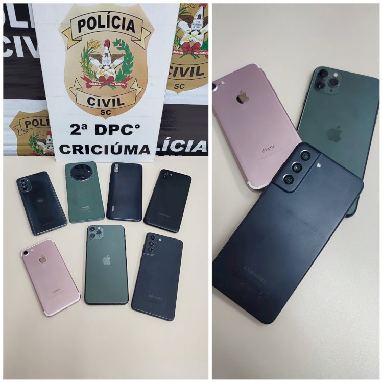 POLÍCIA RECUPERA CELULARES ROUBADOS EM CRICIÚMA