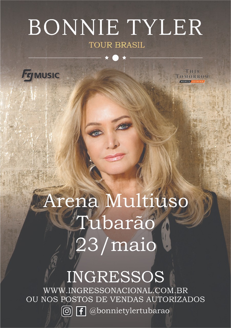 Bonnie Tyler faz show em Tubarão na turnê Brasil 2020