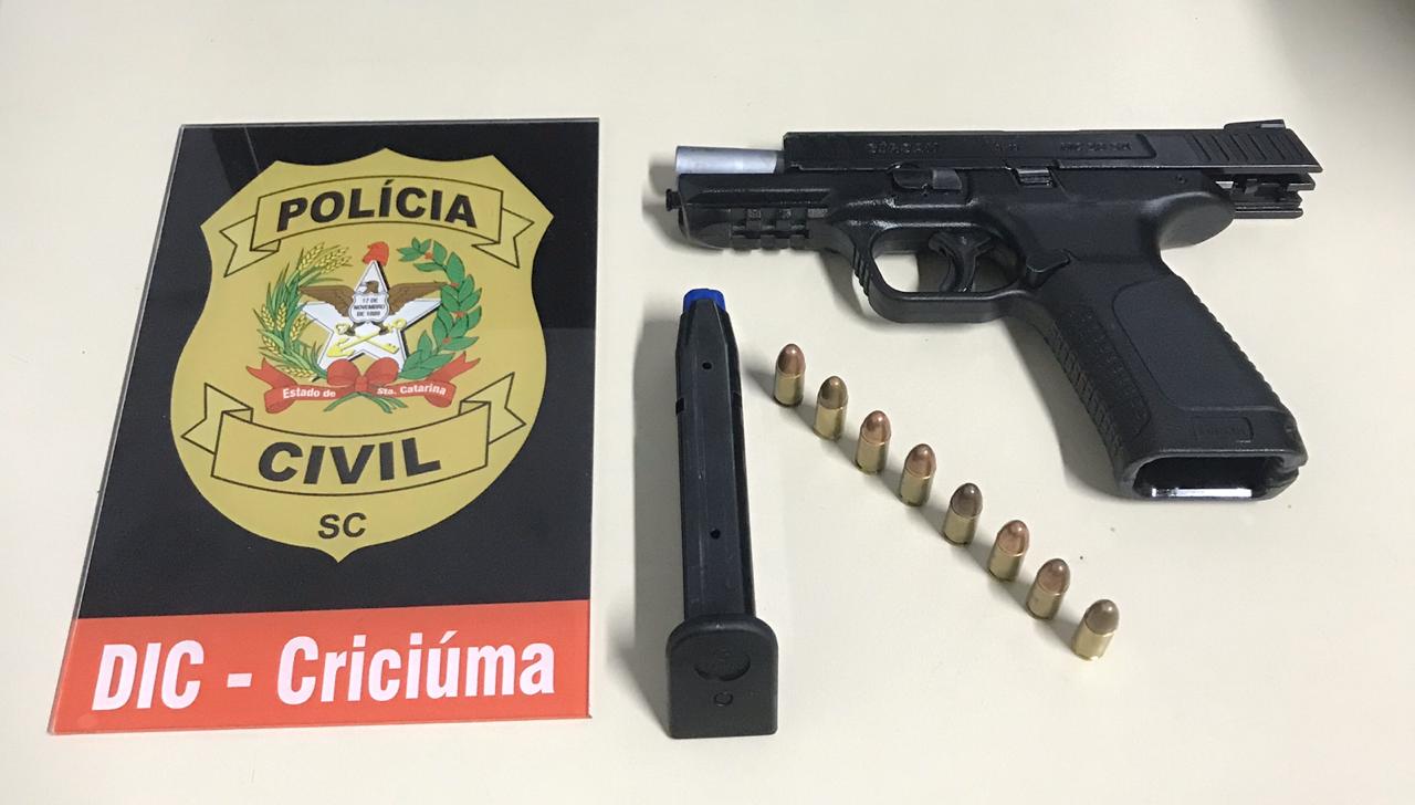 Arma de fogo de fabricação estrangeira apreendida pela Polícia Civil