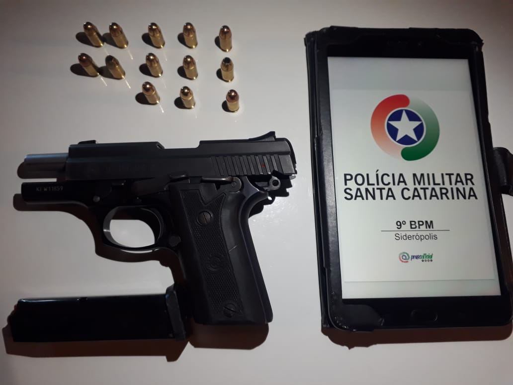 Polícia Militar apreende homem com Pistola 380 e munição