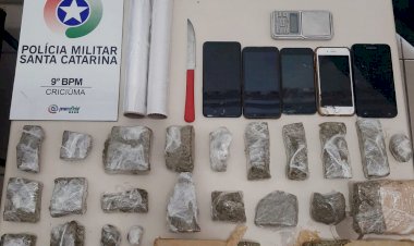 POLICÍA MILITAR PRENDE TRIO COM QUASE 2 kg DE MACONHA EM CRICIÚMA