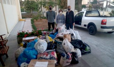 1ª Campanha do Agasalho  da  Unesc arrecada meia tonelada em roupas