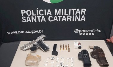 Polícia Militar apreende drogas e arma na Quarta Linha