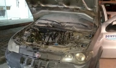 Veículo pega fogo em Morro da Fumaça