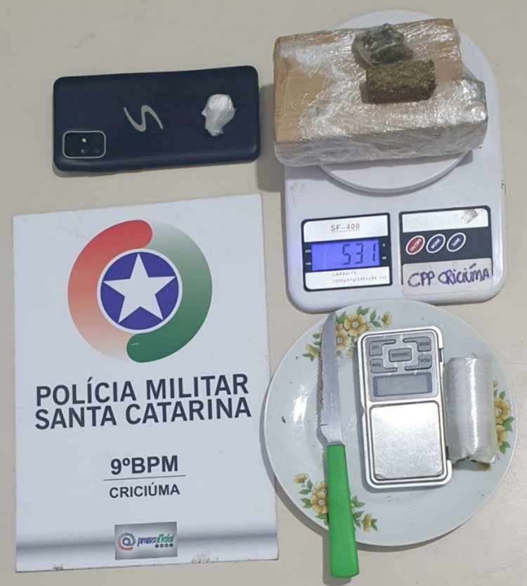 PM prende homem com mais de meio kg de maconha