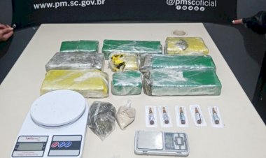 Traficantes fogem com a chegada da PM e deixam mais de 3 kg de drogas em apartamento em Criciuma