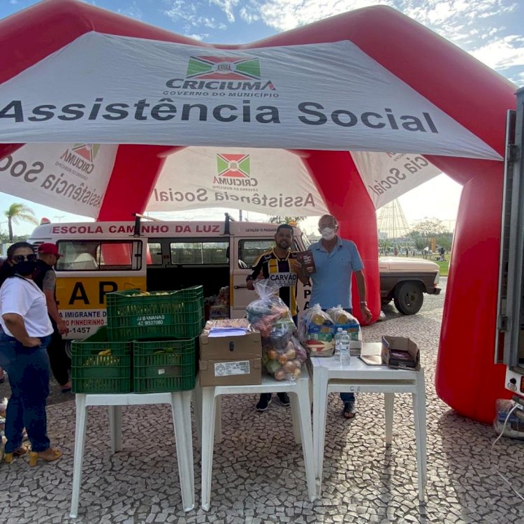 Assistência Social de Criciúma entrega alimentos para instituições sociais