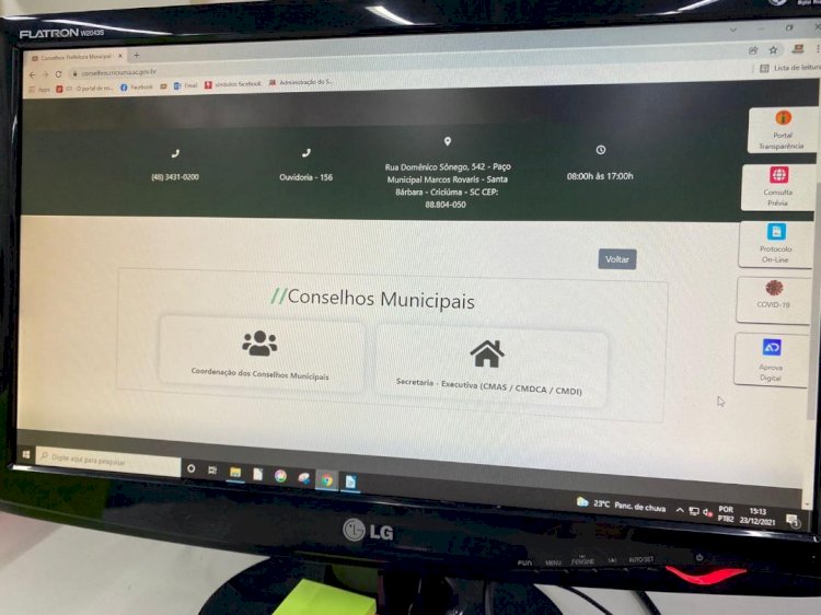 Ferramenta online dos conselhos municipais de Criciúma permite acesso à informação