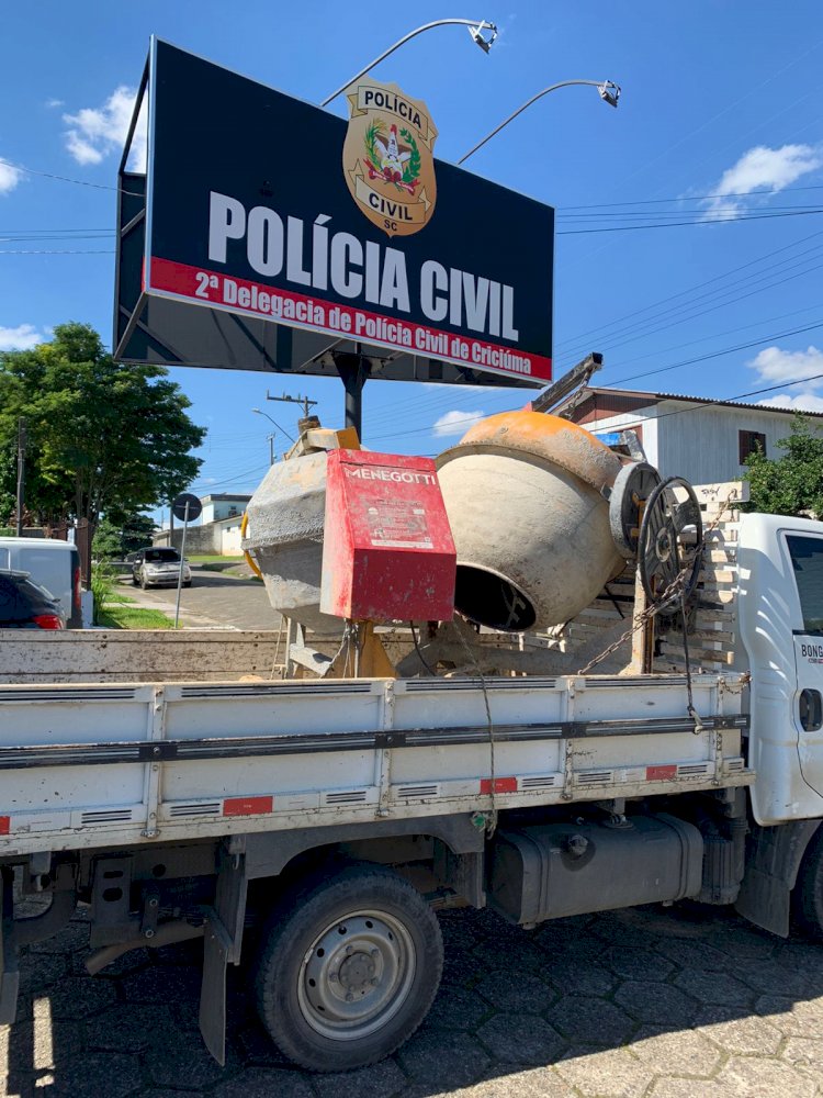 Polícia Civil recupera betoneiras furtadas em Criciúma