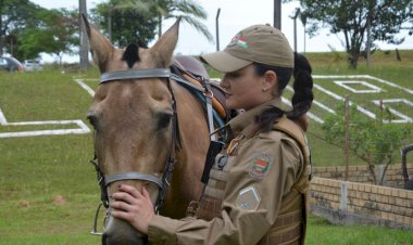 Pela primeira vez, uma policial mulher faz parte da Cavalaria do 9º BPM