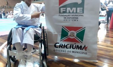 Atleta cadeirante de karatê da FME Criciúma conquista vaga para o Campeonato Brasileiro