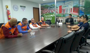 Defesa Civil de Criciúma recebe visita técnica do município de Senador Canedo