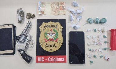 DIC de Criciúma prende traficante com drogas e arma de fogo