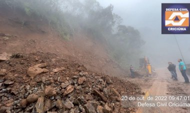 Defesa Civil de Criciúma conclui relatório de riscos em pontos de deslizamentos na Serra do Rio do Rastro