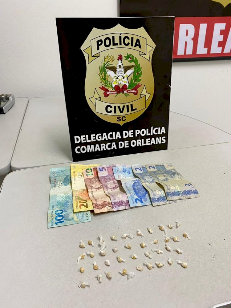 Polícia Civil de Orleans realiza prisão em flagrante de traficante de drogas no Bairro Coloninha