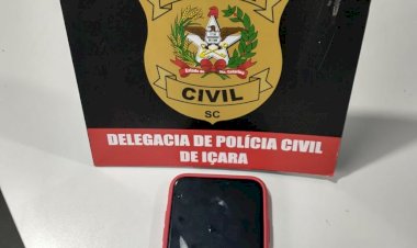 Polícia Civil de Içara apreende celular de homem que divulgava notícias falsas sobre ataques em escolas