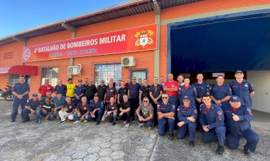 Bombeiros Militares da reserva visitam obras do novo quartel em Criciúma