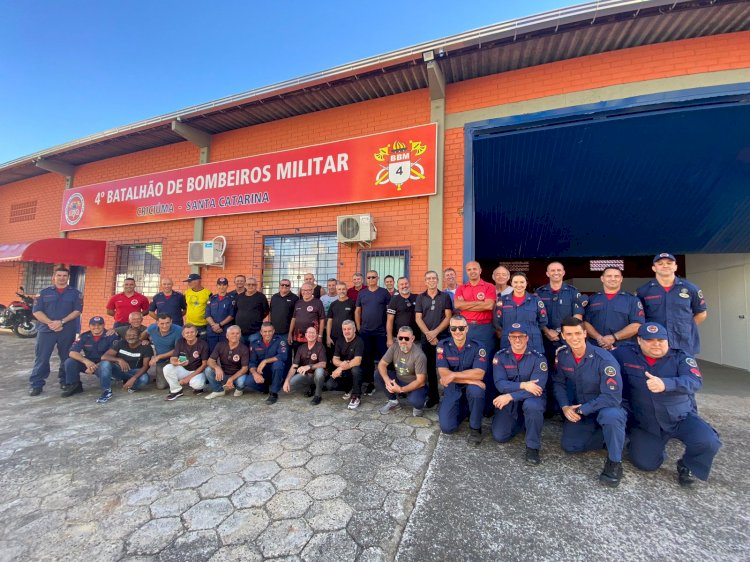 Bombeiros Militares da reserva visitam obras do novo quartel em Criciúma