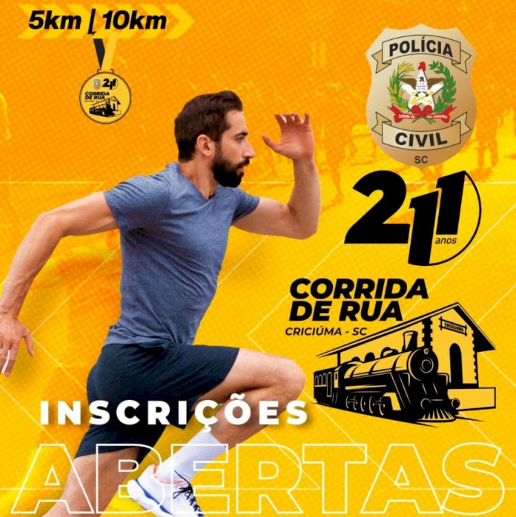 POLÍCIA CIVIL PROMOVE CORRIDA DE RUA EM CRICIÚMA EM ALUSÃO AOS 211 ANOS DA INSTITUIÇÃO