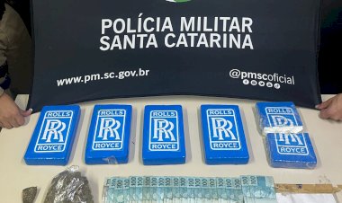 A Polícia Militar de Criciúma apreendeu agora a noite em Criciúma 5.440 kg de Cocaína