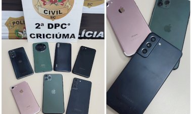 POLÍCIA RECUPERA CELULARES ROUBADOS EM CRICIÚMA