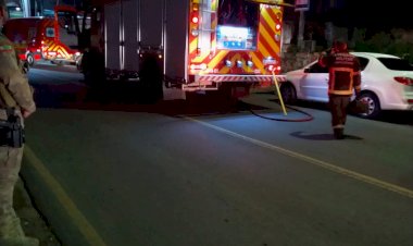 Sala Comercial abandonada pega fogo e homem  fica ferido no bairro Comerciário