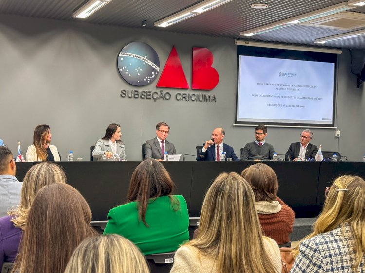 OAB Criciúma promove semana de debates sobre a relação da advocacia com a Justiça do Trabalho