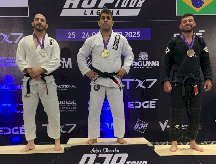 Criciumense Henrique Ceconi é campeão na categoria até 120 kg, na etapa de Laguna do AJP Tour