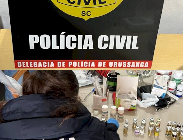 Polícia Civil prende em flagrante educador físico por comércio ilegal de esteroides anabolizantes em Urussanga