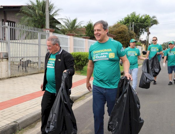 Gabinete Itinerante: Mutirão de Limpeza recolhe cerca de três toneladas de resíduos no bairro Quarta Linha, em Criciúma