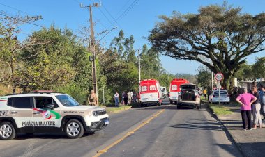 Uma perseguição policial terminou em acidente na tarde desta quinta-feira (24), em Criciúma