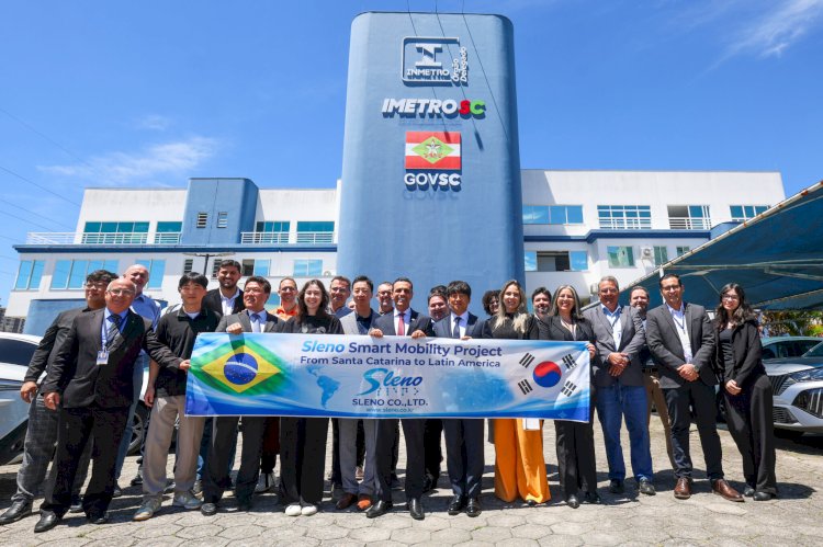 Imetro-SC recebe comitiva sul-coreana para debater inovação tecnológica no monitoramento de veículos e cidades