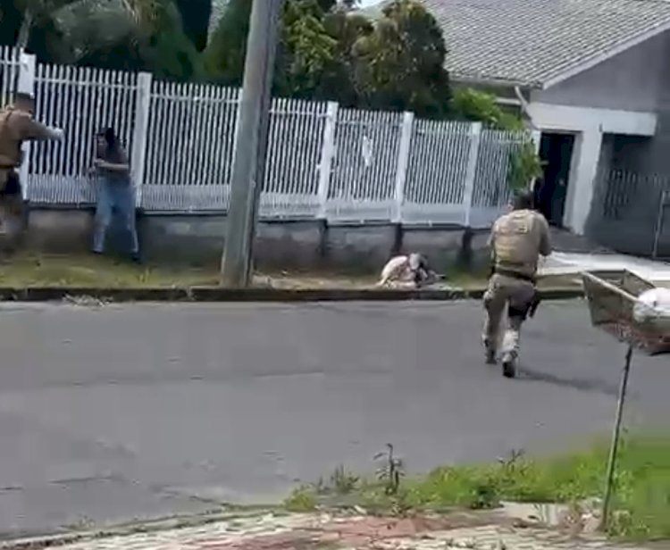 HOMEM É BALEADO PELA POLÍCIA APÓS TENTAR MATAR ESPOSA E APONTAR SACAR ARMA