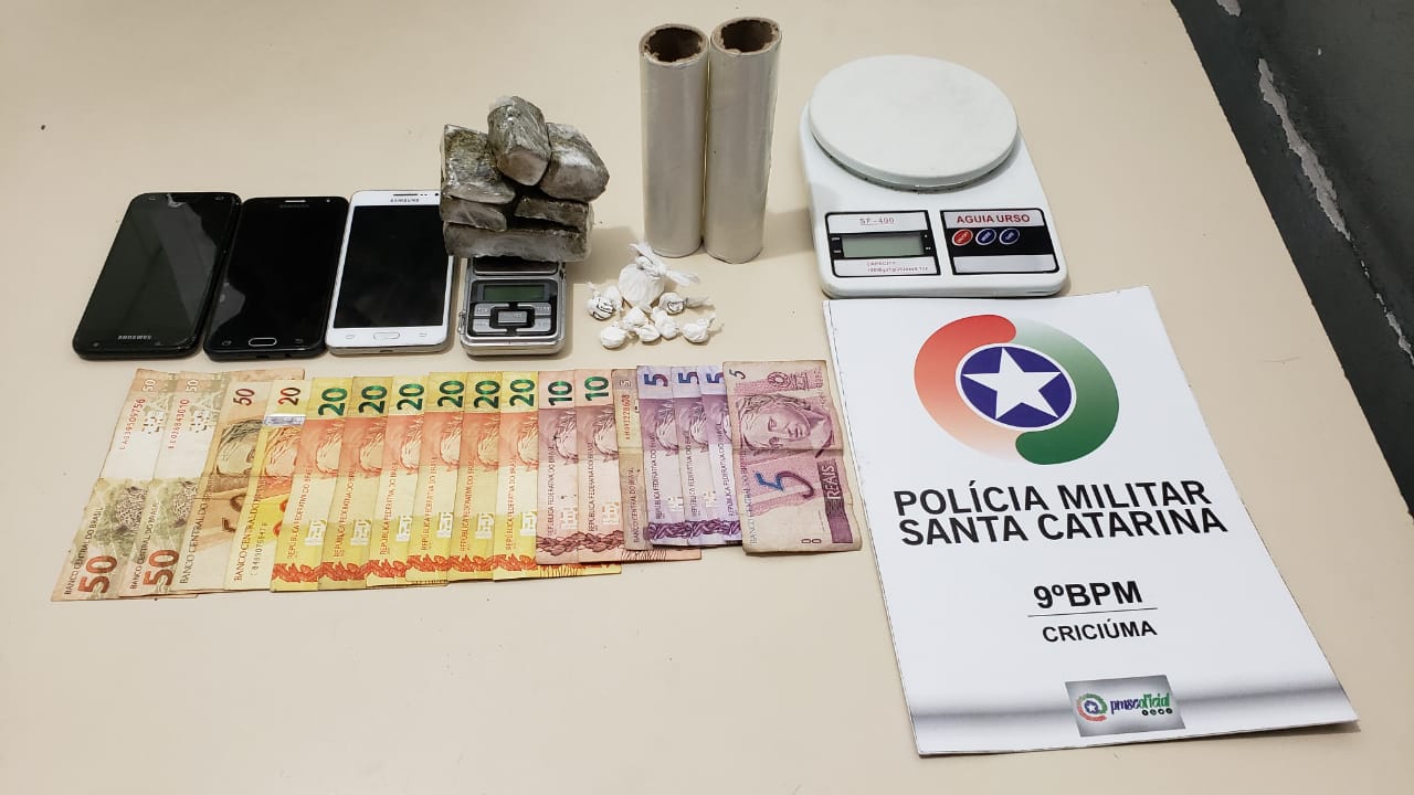 POLÍCIA MILITAR PRENDE DUPLA COM DROGAS NA SANTA LUZIA