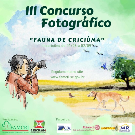 Inscrições para 3º Concurso Fotográfico da Famcri iniciam nesta quinta-feira