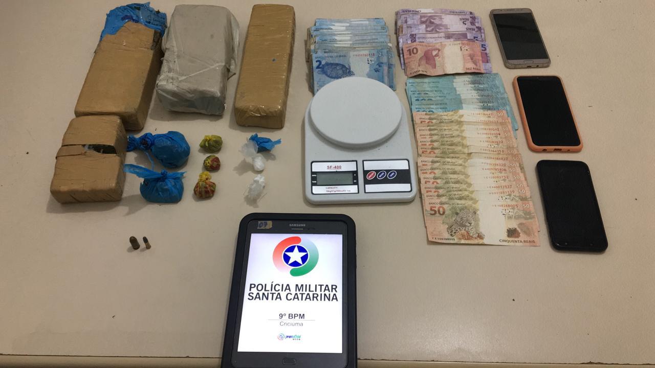 Polícia Militar apreende mais de 2 kg de Maconha e dinheiro