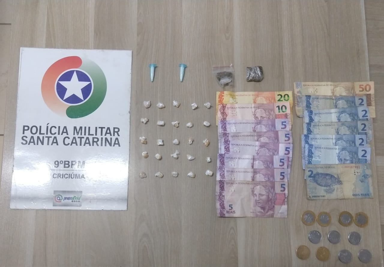 Polícia Militar apreende drogas em bairro de Criciúma