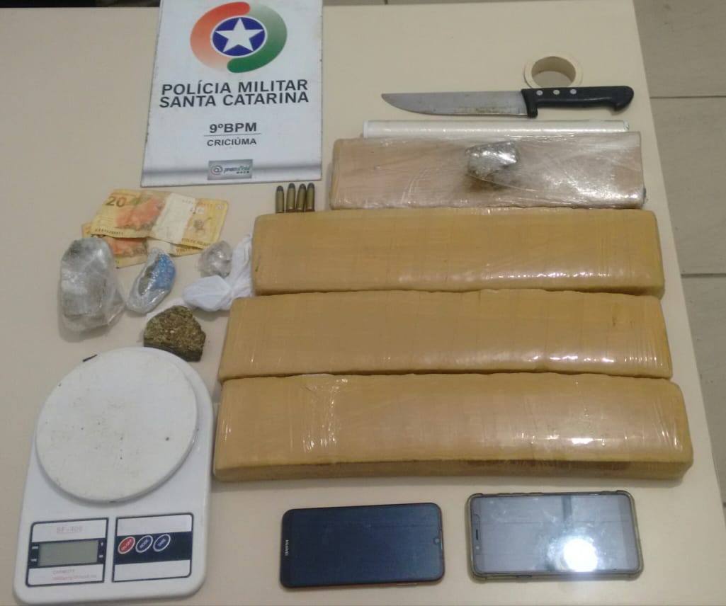 Casal é preso com grande quantidade de maconha em apartamento de Criciúma