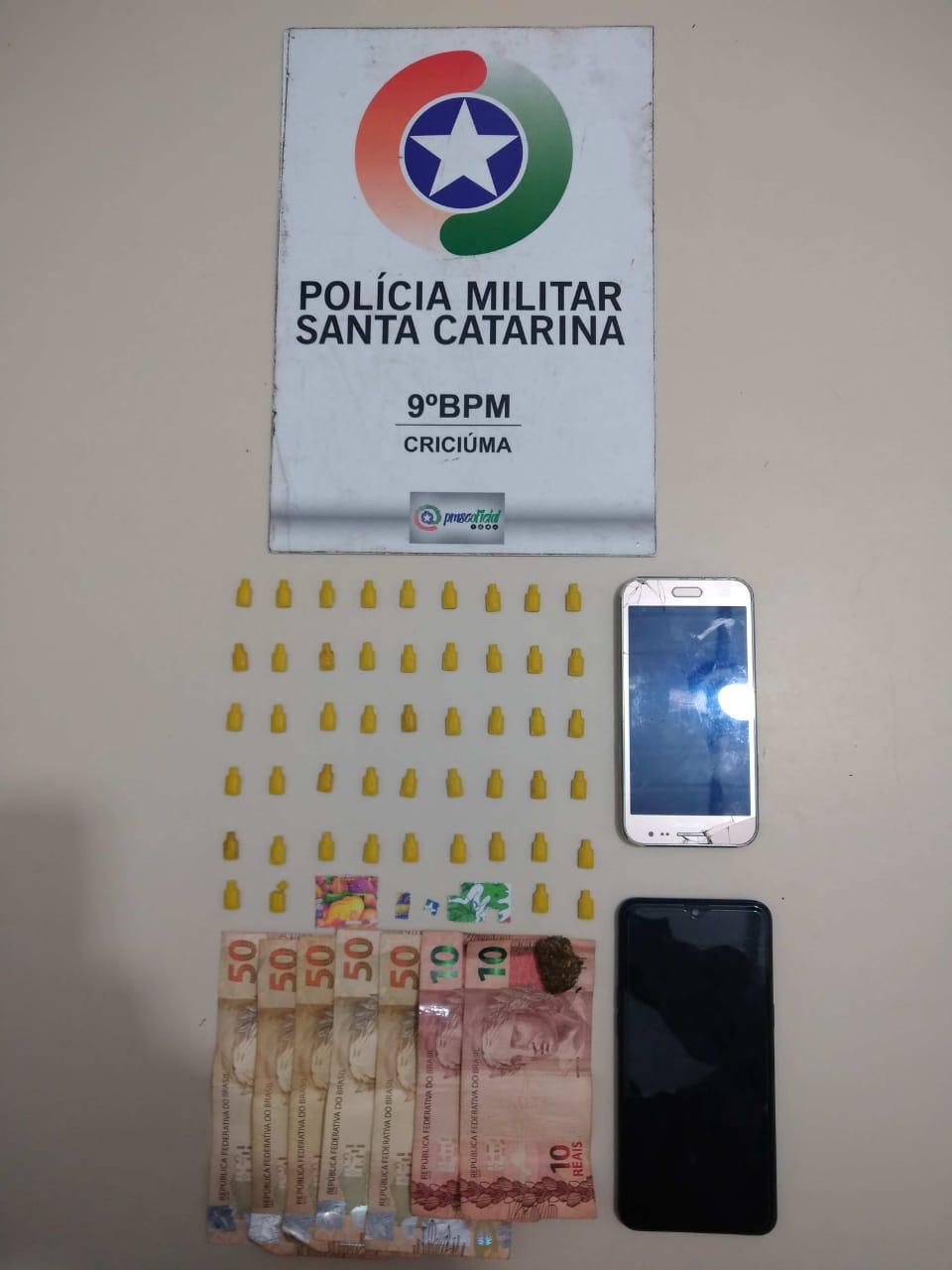 Polícia Militar apreende Ecstasy e maconha com dupla em bairro de Criciúma